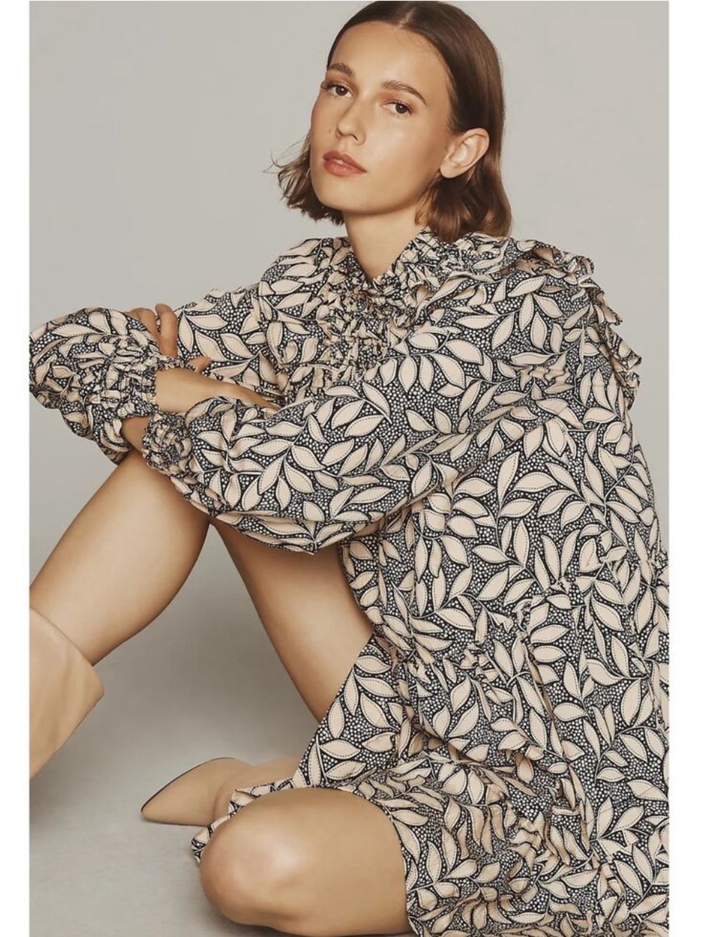 Anthropologie Long Sleeve Printed Dress - Picture 2 of 12
